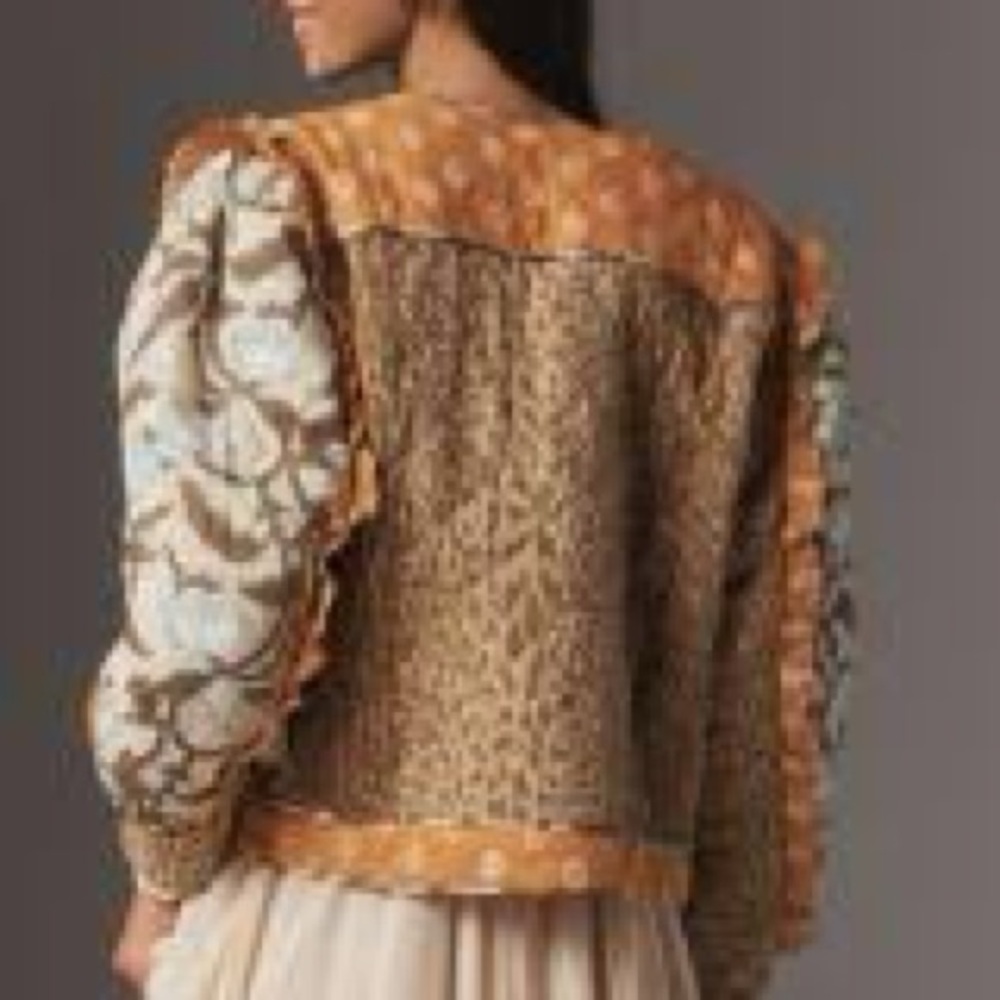 Anthropologie Multicolor Patchwork Jacket - image 7